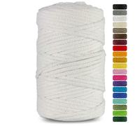 Netuno 1x Macrame Cord Braided Macramé Yarn White 5 mm x 200 m 0,2 inch x 3 937 inch Natural Twine String Cotton Cord Ideal Project Hanging Baskets DIY Handbags Decoration