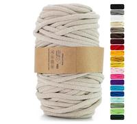 Netuno 1x Makramee-Garn Hellbeige 9 mm 50 m Baumwollkordel mit Polyesterkern Kordel aus Baumwolle Kordelband Naturkordel Baumwollgarn für Makramee Garn dick Kordel Makramee farbig Cotton Cord