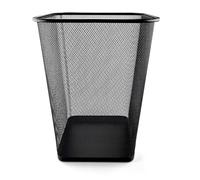 Netuno 1x Waste Paper Basket Metal Net Black 27 x 27 x 35 cm 18 L Waste Bin Office Bucket Large Square Rubbish Container Rubbish Bin Waste Basket Waste Bin Paper Bin