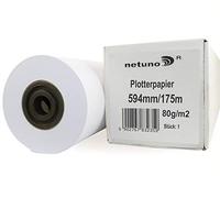 Netuno 1x White Plotter Paper roll 594 mm x 175 m 80gsm 3" core CAD Bond Rolls Universal Bond Paper for Inkjet Printers photocopiers Photography CAD Print Design Plans Projects maps Engineering