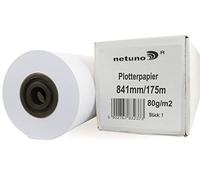 Netuno 1x White Plotter Paper roll 841 mm x 175 m 80gsm 3" core CAD Bond Rolls Universal Bond Paper for Inkjet Printers photocopiers Photography CAD Print Design Plans Projects maps Engineering