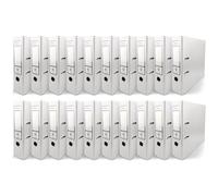 Netuno 20 Binder White A4 Spine 8 cm 3.15in Extra Wide Cardboard File Organizer for Office School Desk Storage documents Strong Stable Large Capacity Practical