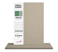 Netuno 20x Grey Cardboard A3 297 x 420 mm 11.7 x 16.5 in 1538 GSM 2.5 mm Thick Rigid Greyboard Chipboard Recycled Bookbinding Card for Calendars Model Making Packaging DIY