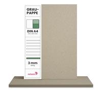 Netuno 20x Grey Cardboard A4 210 x 297 mm 8.3 x 11.7 in 1800 GSM 3 mm Thick Rigid Greyboard Chipboard Recycled Bookbinding Card for Calendars Model Making Packaging DIY