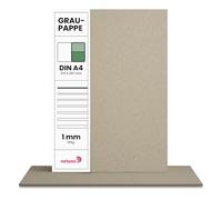 Netuno 20x Grey Cardboard A4 210 x 297 mm 8.3 x 11.7 in 615 GSM 1 mm Thick Rigid Greyboard Chipboard Recycled Bookbinding Card for Calendars Model Making Packaging DIY