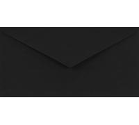 Netuno 25 Long Black Coloured envelopes DIN DL 110x220mm 4.33x8.66 inches 115gsm Sirio Color Nero gummed Pointed Flap no Window for Wedding Invitations Christmas Sympathy Greeting Cards leaflets RSVP
