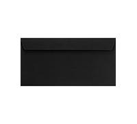 Netuno 25 Long Black envelopes DL 110 x 220 mm 4.33 x 8.66 in 120gsm Design Invitation Envelope Elegant envelopes for Letters Weddings Christmas Birthdays Greeting Cards Postcards Invitations