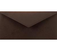 Netuno 25 Long Brown Coloured envelopes DIN DL 110x220mm 4.33x8.66 inches 115gsm Sirio Color Cacao gummed Pointed Flap no Window for Wedding Invitations Christmas Greeting Cards Letters leaflets RSVP