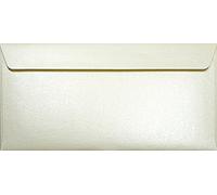 Netuno 25 Long Cream Pearl envelopes DL 110 x 220 mm 4.33 x 8.66 in 120gsm Majestic Candlelight Cream Long Pearlescent Envelope Shimmer envelopes for Wedding Invitations Letters Flyers Business Cards