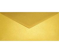 Netuno 25 Long Gold Pearl envelopes DL 110 x 220 mm 4.33 x 8.66 in 120gsm Aster Metallic Cherish Long Pearlescent Envelope Shimmer envelopes for Wedding Invitations Letters Flyers Business Cards