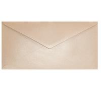 Netuno 25 Long Pale Pink Pearlescent envelopes DIN DL 110x220mm 8.66x4.33 inches 120gsm Aster Metallic Nude Powder gummed Pointed Flap no Window for Invitations Cards Wedding Christmas Invoice RSVP