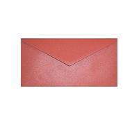 Netuno 25 Long red Pearlescent envelopes DIN DL 110x220mm 8.66x4.33 inches 120gsm Aster Metallic Ruby gummed Pointed Flap no Window for Wedding Invitations Greeting Cards RSVP Christmas brochures
