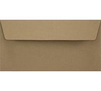 Netuno 25 Sand Brown DIN Long Kraft Paper Envelopes without Window Self-Adhesive 110 x 220 mm Vintage Envelopes Natural Long Envelopes Environmental Envelopes for Invitation Cards