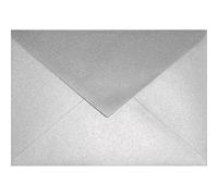 Netuno 25 Silver Pearl envelopes C6 114 x 162 mm 4.5 x 6.4 in 120gsm Aster Metallic Silver Pearlescent Invitation Envelope Shimmer envelopes for Wedding Invitations Greeting Cards Postcards Letters