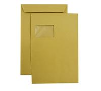 Netuno 250 Brown mailing envelopes C4 229 x 324 mm 9 x 12.8 in 90gsm Left Window Shipping envelopes Peel and Seal mailers Pocket Envelope Business mailing Envelope for documents invoices Contracts