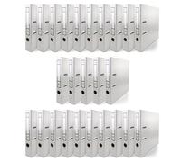 Netuno 25x Binder White A4 Spine 5cm 1.97in Extra Wide Cardboard File Organizer for Office School Desk Storage documents Strong Stable Large Capacity Practical