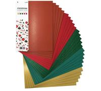 Netuno 25x Creative Paper Christmas Theme A4 210×297mm 8.3x11.7 in Coloured Card Craft A4 Paper Colourful Paper 5-Colour Assorted DIY Card Set Scrapbooking Paper Arts and Crafts Decorative cardstock