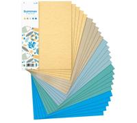 Netuno 25x Creative Summer Theme A4 Coloured Card Craft Set - 210×297mm 8.3x11.7 in - 5-Colour Assorted DIY Scrapbooking Paper for Arts and Crafts - Decorative Cardstock