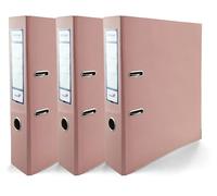 Netuno 3 Binder Pastel Pink Glossy A4 Spine 7.5 cm 2.95 in Extra Wide Cardboard File Organizer for Office School Desk Storage documents Strong Stable Large Capacity Practical