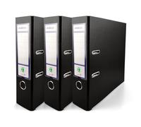 Netuno 3X Binder Black A4 Spine 8cm 3.15in Extra Wide Cardboard File Organizer for Office School Desk Storage documents Strong Stable Large Capacity Practical