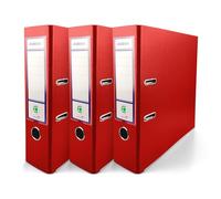 Netuno 3X Binder red A4 Spine 8cm 3.15in Extra Wide Cardboard File Organizer for Office School Desk Storage documents Strong Stable Large Capacity Practical