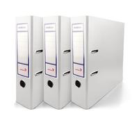 Netuno 3X Lever Arch File A4 Binder White 2 Ring with 8cm 3,15 inch Spine Durable Cardboard Organiser for Office School and Home