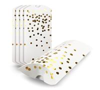 Netuno 5 Gift Boxes White Cardboard with Golden dots 15x8x3 cm 5.9x3.1x1.2 in Pillow Box Small Packaging for Jewellery Wedding Christening Birthday Anniversary