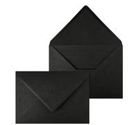 Netuno 50 Large Black envelopes C5 162 x 229 mm 6.4 x 9 in 115gsm Coloured Invitation Envelope Elegant envelopes for A5 Letters Wedding Invitations Greeting Cards documents Postcards