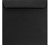 Netuno 500 square black coloured envelopes DIN 155x155mm 6.10x6.10 inches 120gsm Burano Nero gummed square flap no window for wedding invitation greeting sympathy card menu Christmas letter money RSVP