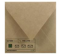 Netuno 500 Square Envelopes 170 x 170 mm 100 g Aster Kraft Brown Vintage for Invitations Wedding Christmas Birthday Kraft Paper
