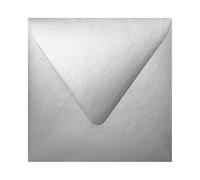 Netuno 500 Square Envelopes Mother of Pearl Silver 17 x 17 cm 120 g Aster Metallic Silver Envelopes Chic Elegant Letter Envelopes Invitation Cards Wedding Birthday Christmas