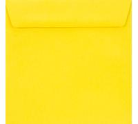 Netuno 500 Square Yellow envelopes 155 x 155 mm 6.1 x 6.1 in 90gsm Burano Giallo Zolfo Square Envelope Elegant Colourful envelopes for Wedding Invitations Christmas Birthdays Greeting Cards Letters