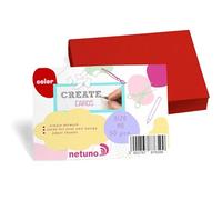 Netuno 50x red Bristol Board A6 105 x 148 mm 4.1 x 5.8 in 250gsm Printable Coloured Card Stock Bristol Cardboard A6 paperboard Colourful Bristol Cards for DIY cardmaking brochures Invitations