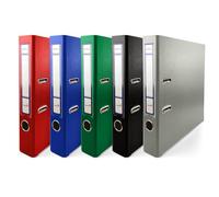 Netuno 5X Binder red Blue Green Black Gray A4 Spine 5cm 1.97in Cardboard Ring File Organizer for Office School Desk Shelf Documents Storage