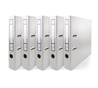 Netuno 5X Binder White A4 Spine 5cm 1.97in Cardboard Ring File Organizer for Office School Desk Shelf Documents Storage
