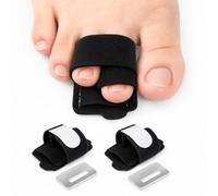 Netupett 2Pcs Hammer Toe Straightener, Adjustable Broken Toe Wraps, Hammer Toe Corrector for Men Women, Toe Splint Support for Correcting Hammer Toes, Crooked, Overlapping & Injured Toes (Black)