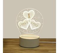 Netupett 3D I Love You Heart Night Light | Romantic Heart Gifts for Lovers Kids | 3D LED Illusion Lamp with 16 Colors Change Remote Control |10 Brightness Levels Birthday Gift [Energy Class F]