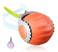 Netupett Interactive Cat Ball Toy - USB Rechargeable Automatic Moving Orb for Indoor Adult Cats, 2 Speed Adjustment, Replacement Tail (Orange)