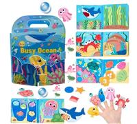 Netupett Ocean Montessori Quiet Book - Felt Busy Book | Sea Animal Sensory Learning Book | Portable Educational Travel Essentials