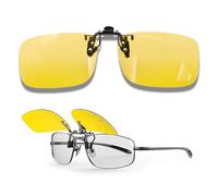Netupett Polarised Clip on Night Driving Glasses for Men Women | Dual AR Coating for Effectively Anti Glare from Oncoming Headlights, Flip up
