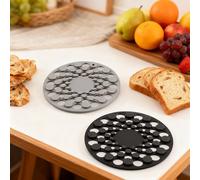 Netupett Spot-On Set of 2 Silicone Trivets, Heat resistant table mat for hot pots and pans, Black/Grey