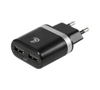 Network Battery Charger with 2 USB Ports - 2400 mA - 100/230V