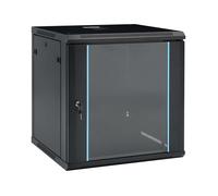 Network Cabinet 12U 19" Lockable Glass Door Black 600x600x640mm Steel Wall/Table