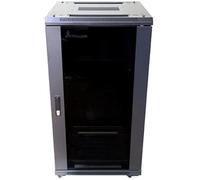 Network Cabinet 19 Inch 22 U 600 x 600 Freestanding Self-Assembly Frame Removable Side Panels for Switches UPS Server Server Cabinet 19 Inch Tempered Glass Black Rack 19 Inch
