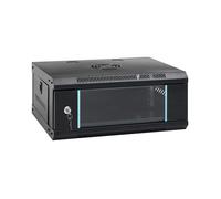 Network Cabinet 4U 19" Wall/Table Black Cold-Rolled Steel Glass 53x40x21cm Lock