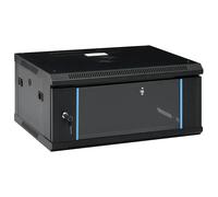 Network Cabinet 4U 19in Black Cold-Rolled Steel Glass Lockable 600x450x285mm Key