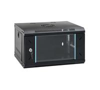 Network Cabinet 6U 19" Wall Mount Black Cold-Rolled Steel Glass Lockable Secured