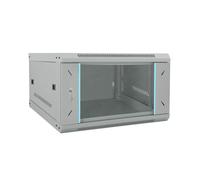 Network Cabinet Wall-Mounted Steel Grey 53x60x30cm Lockable Tempered Glass Rack