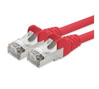 Network cable CAT 5e foil and braid shielded SFTP network patch cable with 2x RJ45 plugs 2m red
