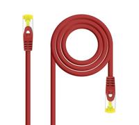 Network cable Cat.6A SFTP AWG26 Red 0.5 m, LSZH material, ideal for high-speed connections and secure networks.